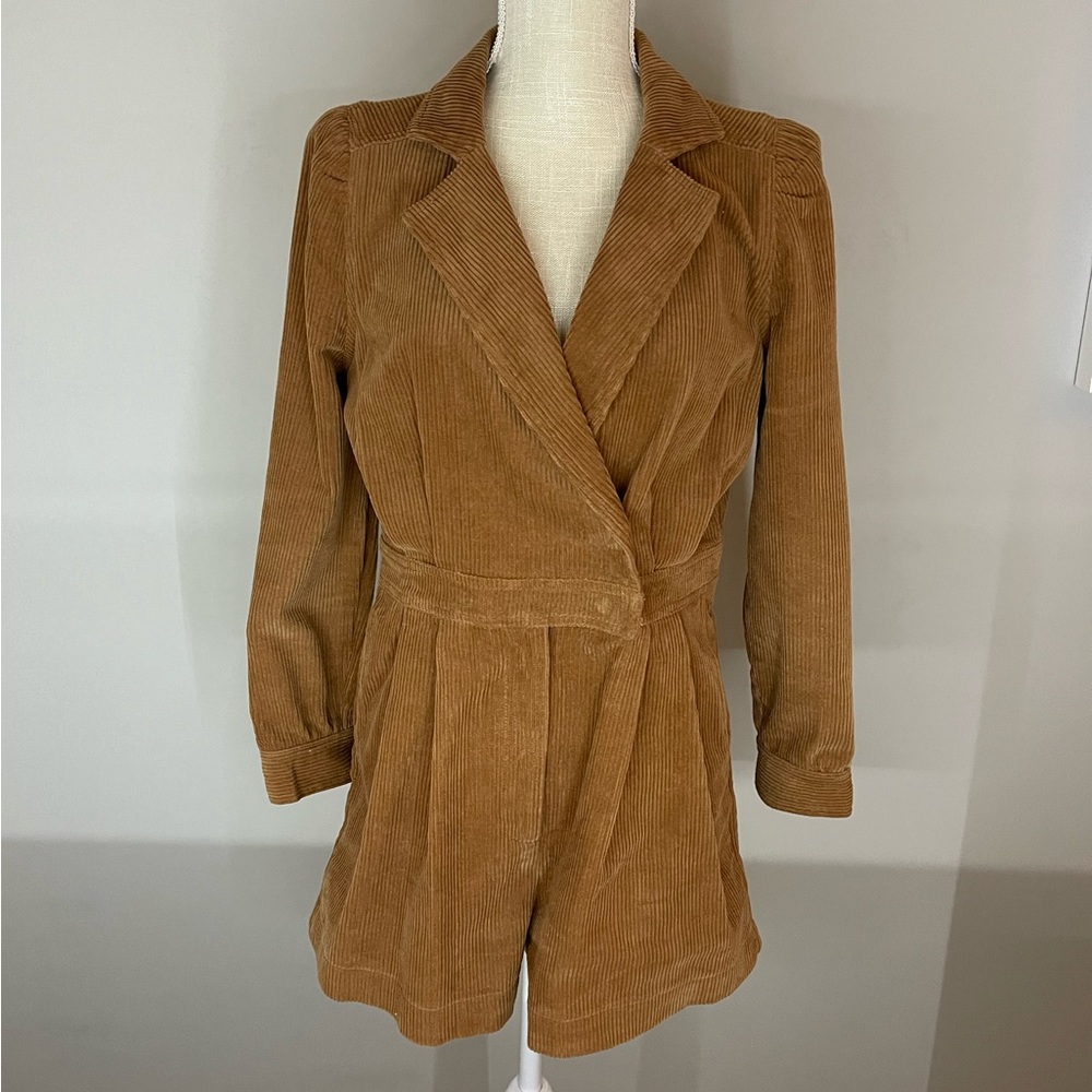 Love you bunches brown corduroy romper